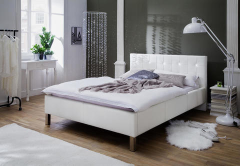 Čalúnená posteľ biela Swarovski - limitovaná edícia