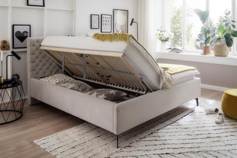 Čalúnená posteľ s priestorom 160 Lemon beige