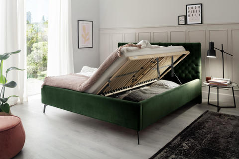 Čalúnená posteľ s priestorom 160 Lemon green