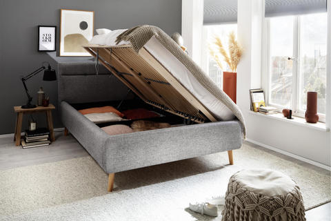 Čalúnená posteľ s priestorom 140 Latti grey