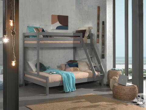 Poschodová posteľ pre deti s veľkým vekovým rozdielom Marty grey