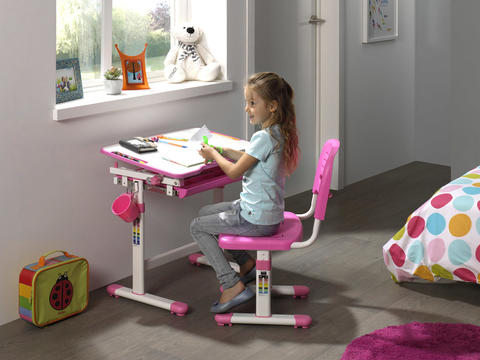 Rastúci písací stôl so stoličkou Comfort - ružový