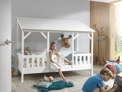 Detská posteľ v tvare domčeka House - white