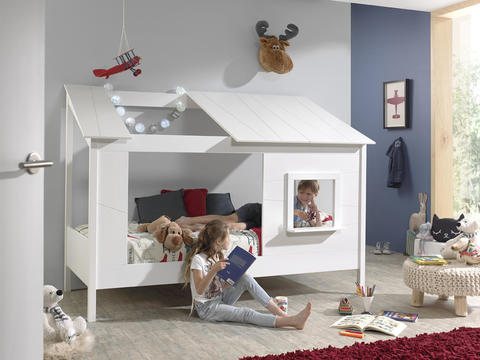 Detská posteľ v tvare domčeka s okienkom House - white