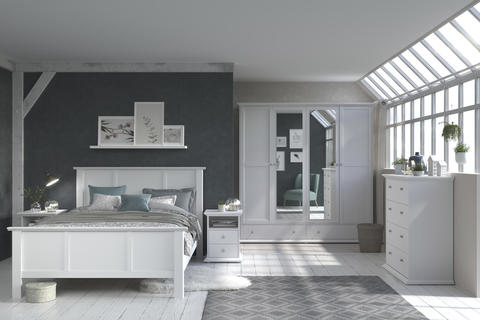 Rustikálny nábytok do spálne v ponuke dielov - kolekcia Margaux white