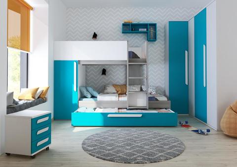 Detská izba pre troch chlapcov - kolekcia Bo7 carribean blue