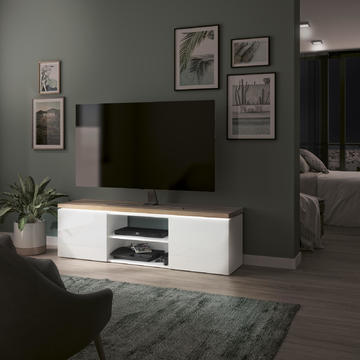 Televízny stolík v škandinávskom dizajne Mike s led osvetlením