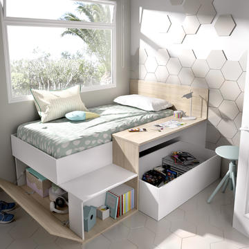 Multifunkčná detská posteľ s úložným priestorom, písacím stolom Mak