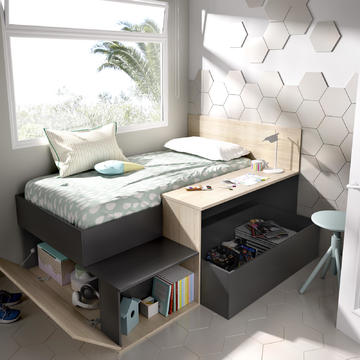 Multifunkčná detská posteľ s úložným priestorom, písacím stolom Mak II