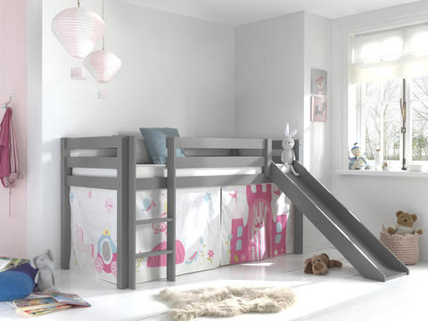 Detská posteľ z masívu s kĺzačkou Princess - Pino Grey