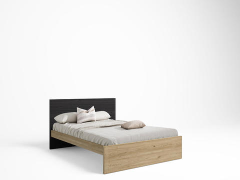 Dizajnová posteľ single Natural - basic, black oak