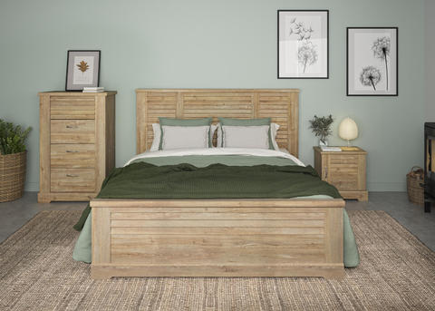 Manželská posteľ v country dizajne Thelma medium, light oak