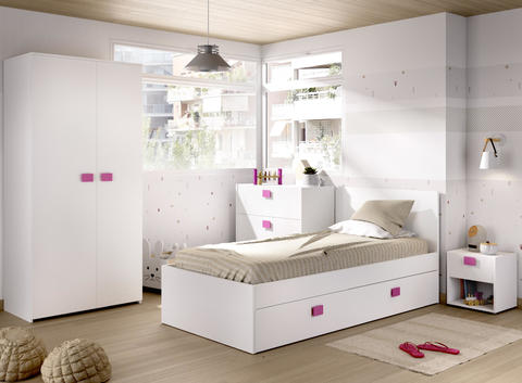 Detský nábytok do izby dievčaťa, kolekcia Chic white-pink