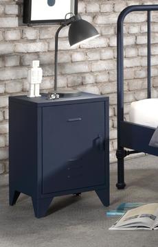 Nočný stolík pre deti v industriálnom dizajne Bronxx blue
