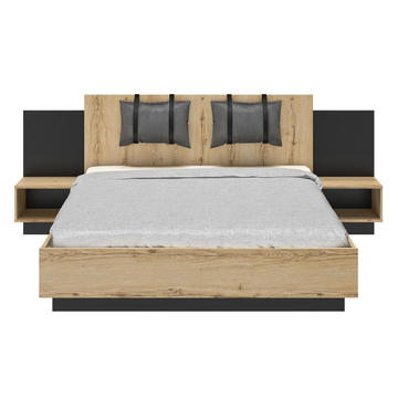 Manželská posteľ s nočnými stolíkmi a vankúšmi Mimizan