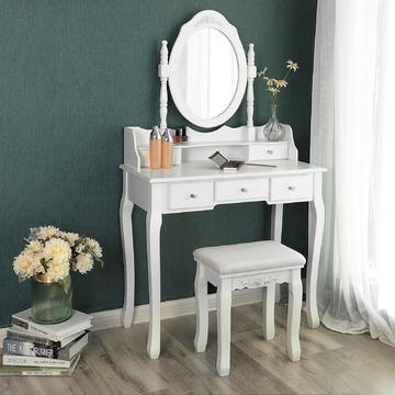 Toaletný stolík s taburetom v provensálskom dizajne RDT-white