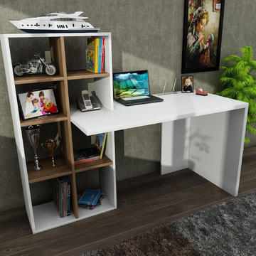 Moderný písací stôl s regálom Win-White