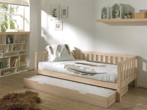 Detská posteľ z masívu s prístelkou Fritz natural