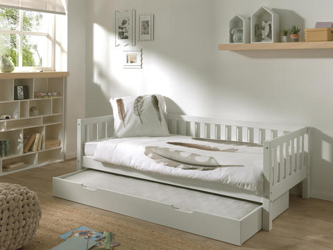 Detská posteľ z masívu s prístelkou Fritz white