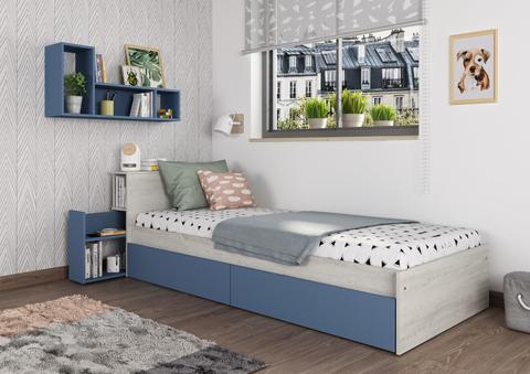 Detská posteľ s priestorom Jazz Large - smoky blue