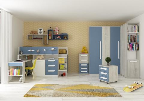 Detská izba s multifunkčnou posteľou - kolekcia Cascina, smoky blue