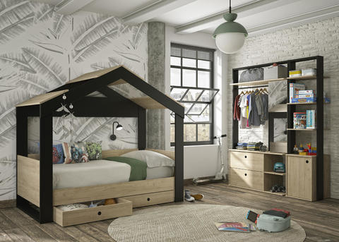 Detská izba s posteľou v podobe domčeka Duplex