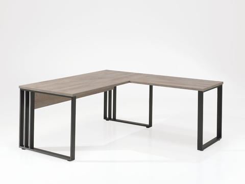 Rohový písací stôl kovová konštrukcia Rio oak medium