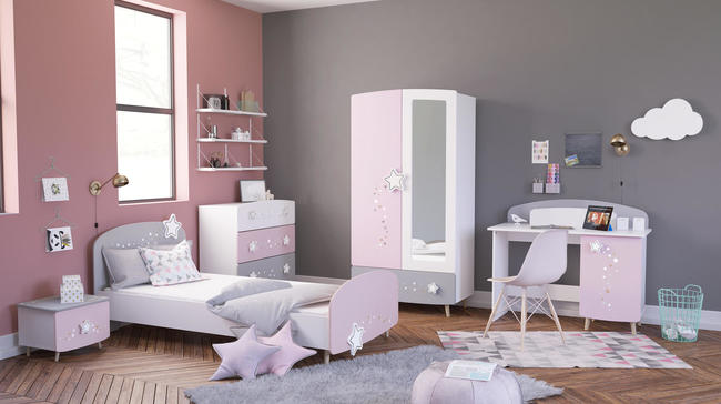 Nábytok na zostavenie detskej izby dievčaťa - kolekcia Star