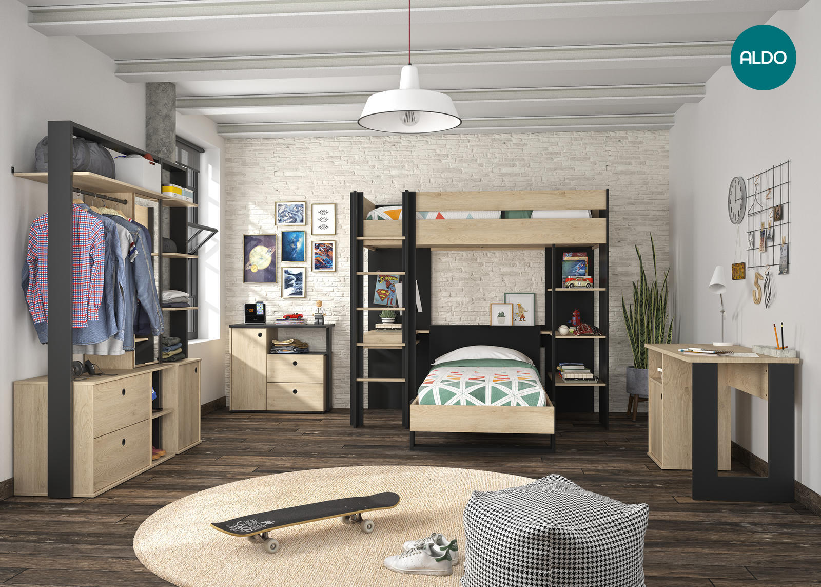 Detská izba pre dve deti v trendy dizajne - kolekcia Duplex