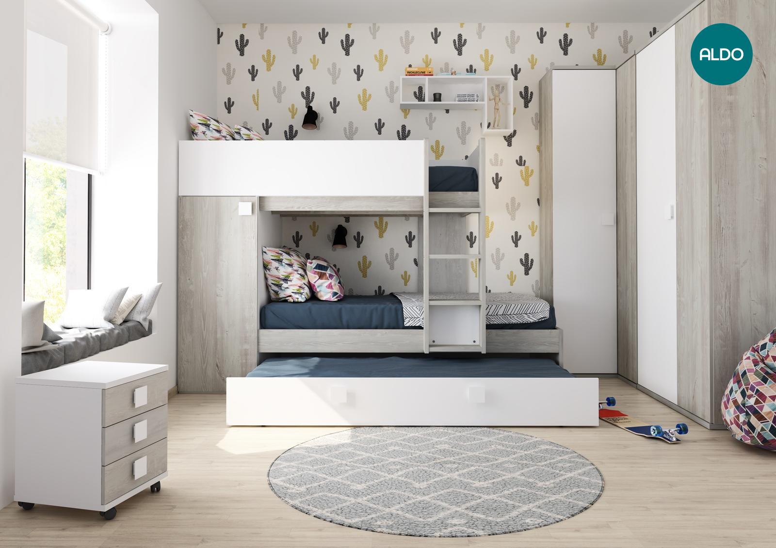 Detská izba pre tri deti - kolekcia Bo7 cascina, white