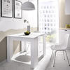 Rozložiteľný jedálenský stôl, písací stôl, komoda v jednom, Kiona glossy white