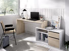 Dizajnový písací stôl Rox glossy white, oak
