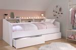 Detská posteľ so zásuvkami pre dievča Sleep white