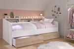 Detská posteľ so zásuvkami pre dievča Sleep white