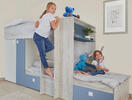 Poschodová posteľ pre dve deti BO1 - modrá