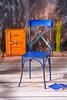 Štýlová stolička Bistro v modrom prevedení