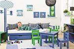 Návrh detskej izby v modro zelenom prevedení