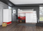 Detská izba z kolekcie Flexi v prevedení bielo červenom
