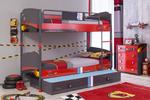 Detská posteľ s prístelkou auto Champion 90-190 - red