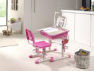 Rastúci písací stôl so stoličkou, osvetlením Comfort - ružový