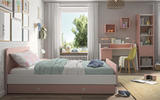 Detská dievčenská posteľ s šuplíkom 90x200 April - ružová