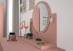 Detská dievčenská komoda so zrkadlom April - ružová