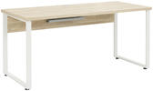 Písací stôl s USB portom a šuplíky - prírodný dub s bielymi detailmi