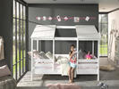 Detská posteľ v tvare domčeka pre dve deti House II - white