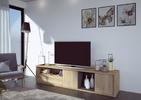 Priestranný, dizajnový televízny stolík Frame oak