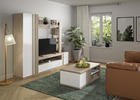 Nábytok do obývacej izby v škandinávskom dizajne Aston oak, white