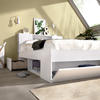 Manželská posteľ s radom úložných priestorov, nadstavcom Lanka white
