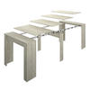 Rozložiteľný jedálenský stôl, písací stôl, komoda v jednom, Kiona grey oak