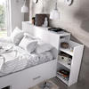 Dizajnová posteľ s úložným priestorom Ely mat white