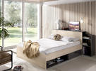 Dizajnová posteľ v industriálnom tóne Ely graphite, oak